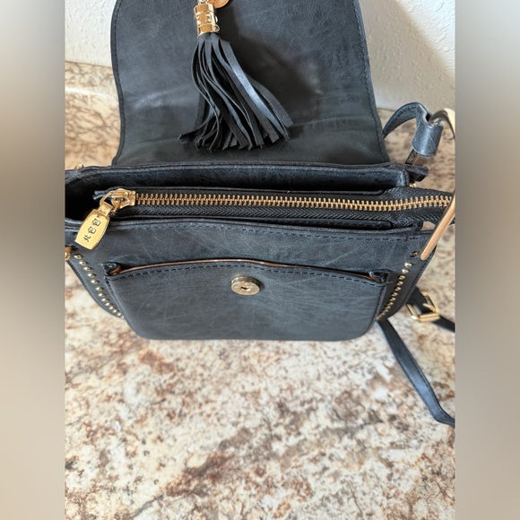 Antik Kraft Tom Clovers Black Tassel Saddlebag Crossbody Bag - Picture 11 of 13